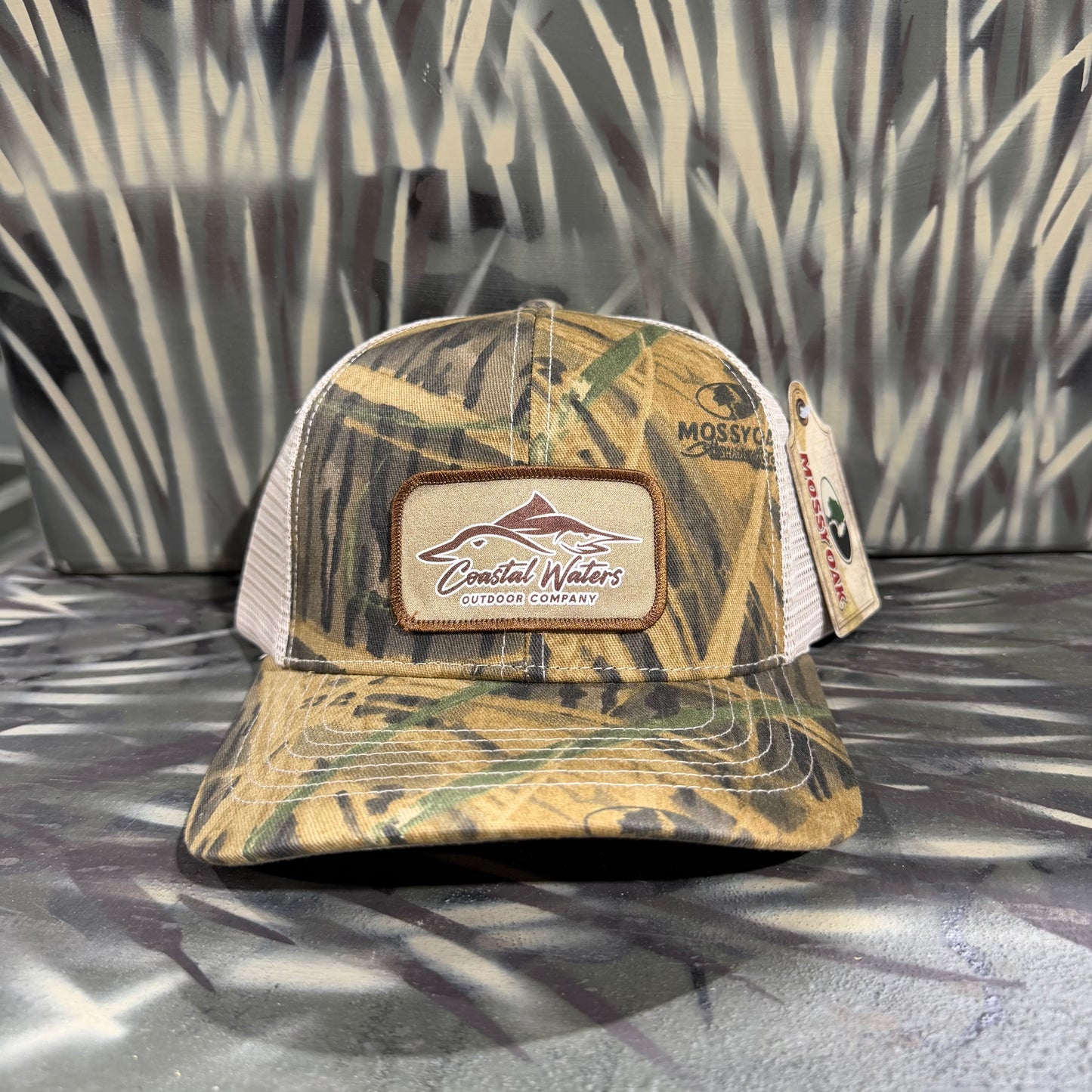 Outlined Logo Patch Trucker Hat | Shadow Grass