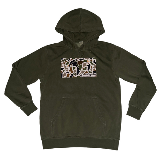 Old School Mallard Midweight Hoodie - Timber Green