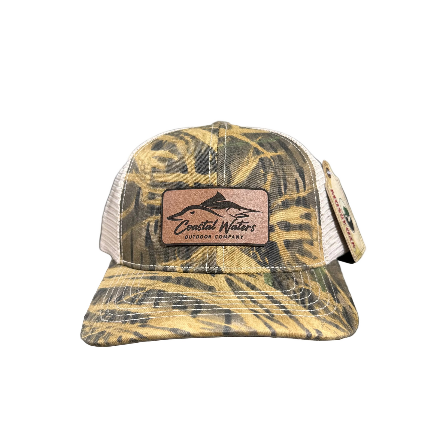 Leather Patch Trucker Hat | Shadow Grass