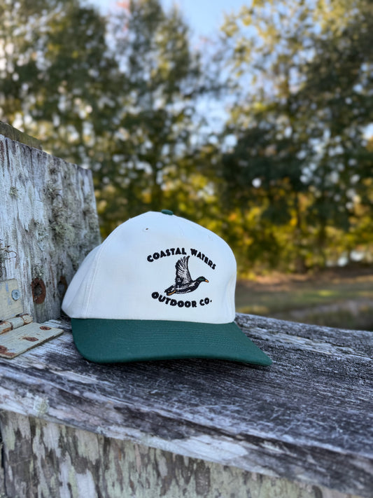 Retro Mallard Gramps Hat - Cream/ Dark Green