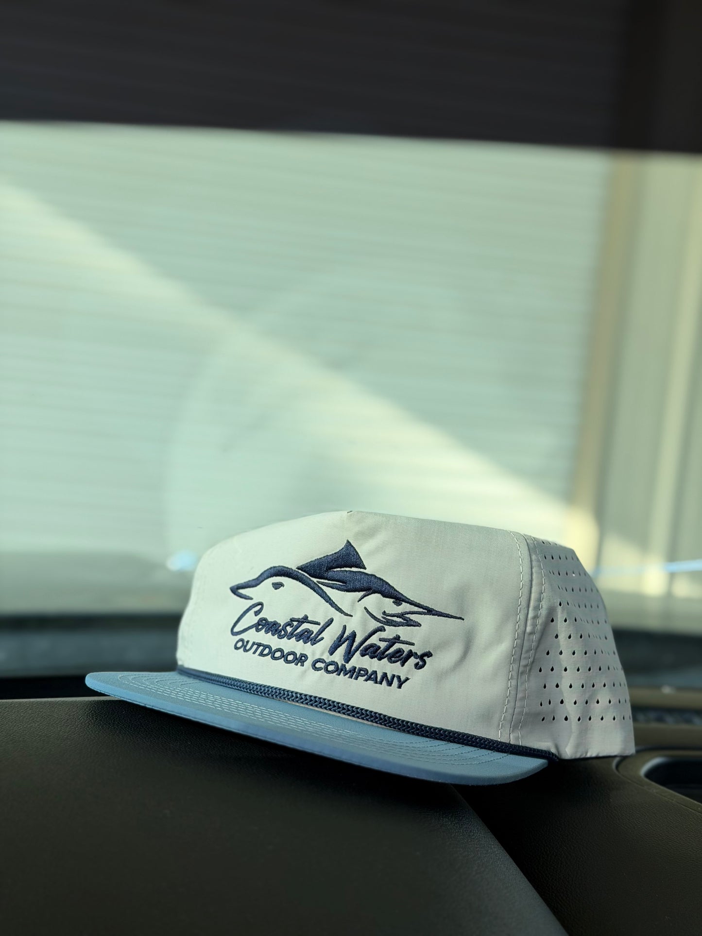 Performance Rope Hat- Bone/ Steel Blue
