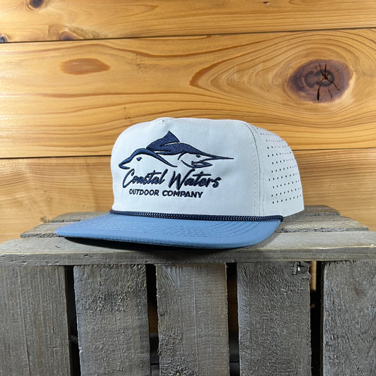 Performance Rope Hat- Bone/ Steel Blue