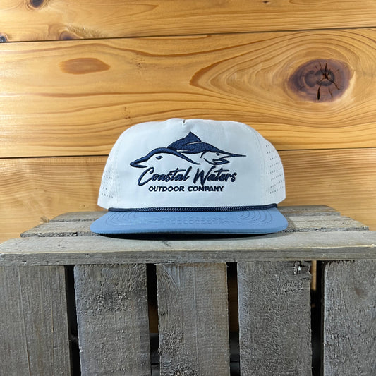 Performance Rope Hat- Bone/ Steel Blue