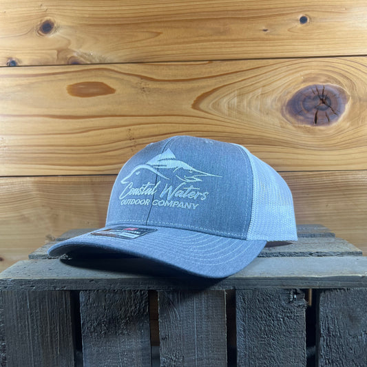 Logo Trucker Hat- Grey/ White