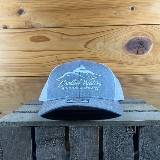 Logo Trucker Hat- Grey/ White