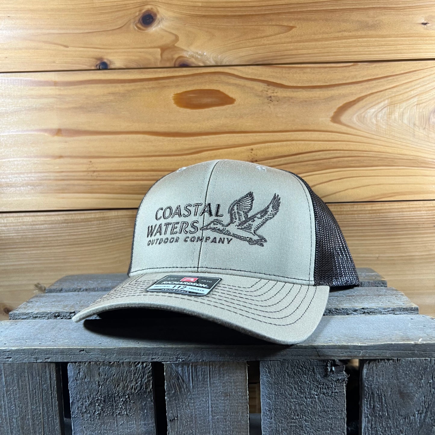 Outlined Mallard Trucker Hat - Khaki/ Coffee