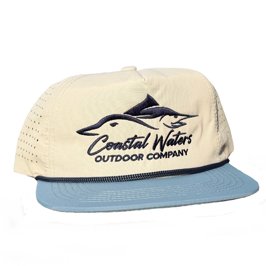 Performance Rope Hat- Bone/ Steel Blue