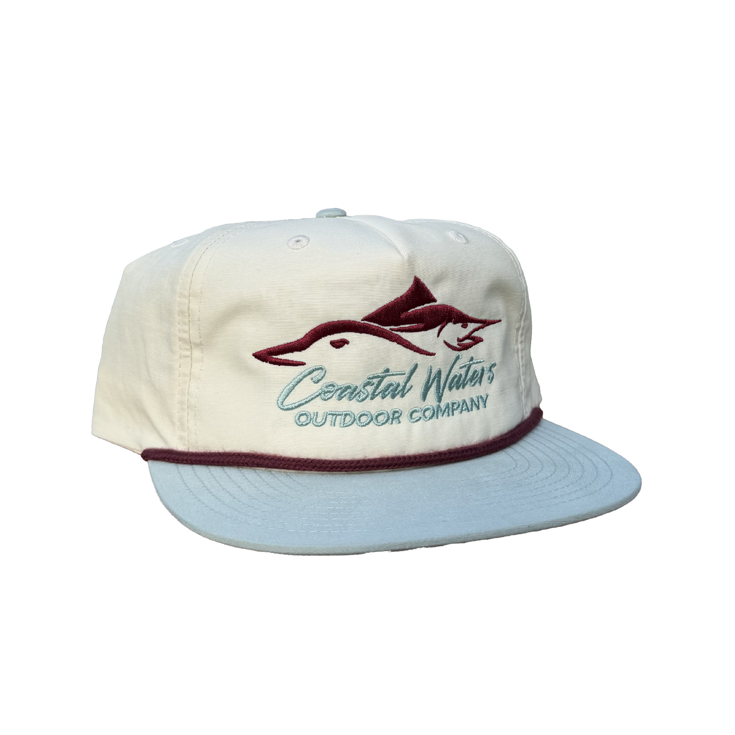 Logo Rope Hat - Cream/ Seafoam/ Maroon