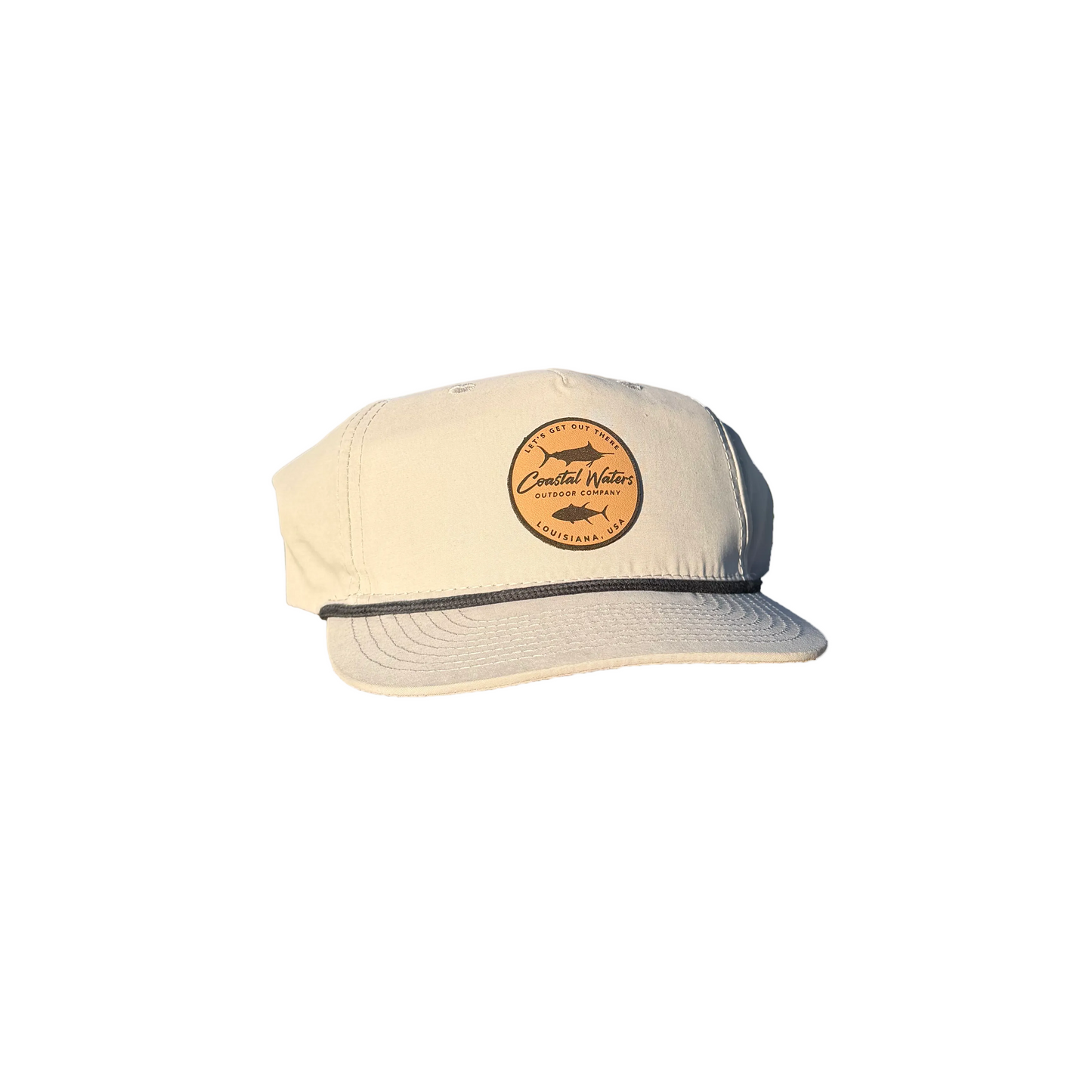 Pelagics Leather Patch Rope Hat - Light Grey